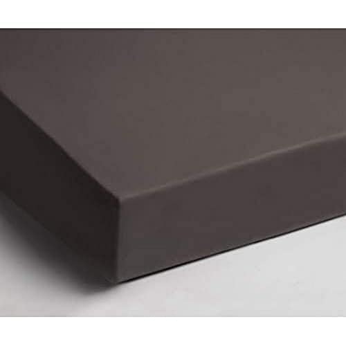 Papillon Fitted Sheet Satin Grey, Cotton, Gray, Bedsheets for Double Bed, 90 x 220 cm