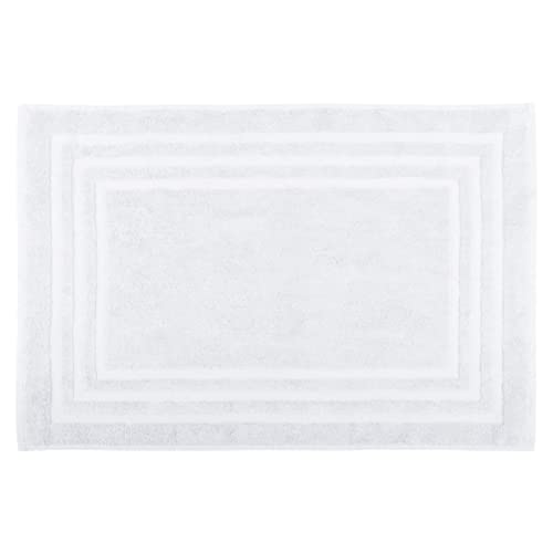 Stof - Bath Mat - Size 45 x 70 cm - 100% Organic Cotton - Colour White - Lagoon Model - Home Linen - Soft and Comfortable - Ideal for the Bathroom