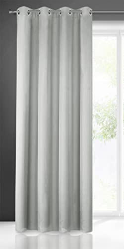 Eurofirany RITA Smooth Plain Modern Curtain with Eyelets - 1 Unit, Bedroom, Living Room, Lounge, Kitchen, 140g m/2, W55 x L98, Steel Grey