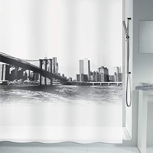 Spirella New Brook PEVA Shower Curtain 180 x 200 cm Black