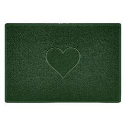 Nicoman Heart Shape Embossed Entrance Door Mat Non Slip Dirt Trapper PVC Spaghetti Mat with Rubber Base, Jet Washable Quick Drying Doormat Indoor or Outdoor - (Large, Green, 90 x 60cm)