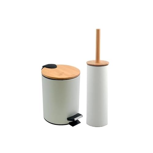 Spirella Adonis Pedal Bin 3L & Toilet Brush Set Matt White