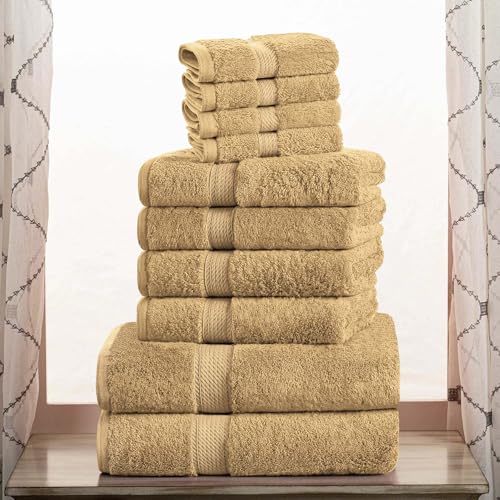 Superior, Cotton, Toast, 10 Piece Towel Set