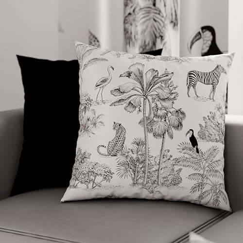 PETTI Artigiani Italiani - Bed Pillowcases, Set of 2 Pillow Covers 50x50 cm, Cushion Cover in Hypoallergenic Microfibre, Made in Italy, Animalier 02 Pattern