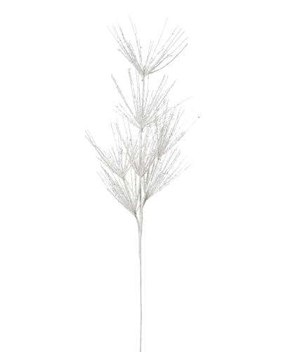 White Glitter Firework Christmas Spray – 74 cm Decorative Stem for Wreaths & Garlands