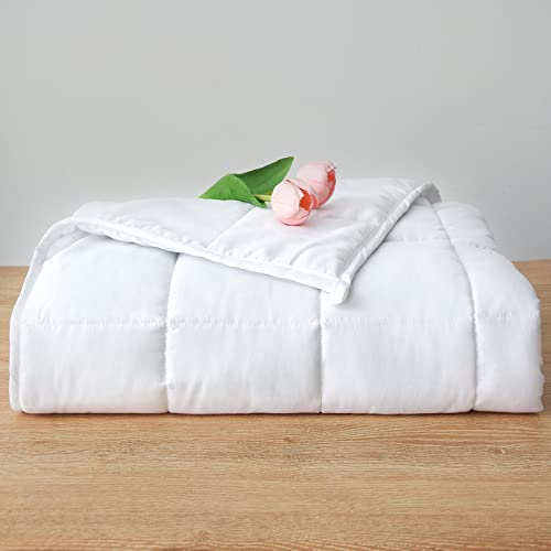 "PRETTY NIGHT Weighted Blanket 15lbs Twin Size White 48""x72"" Weighted Blankets for Adults Heavy Blanket are Comfortable and Cozy"
