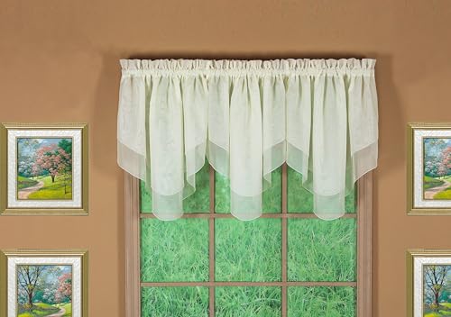 "Today's Curtain Emelia Original Voile Ascot 25"", Ecru, 40"" W x 25"" L"