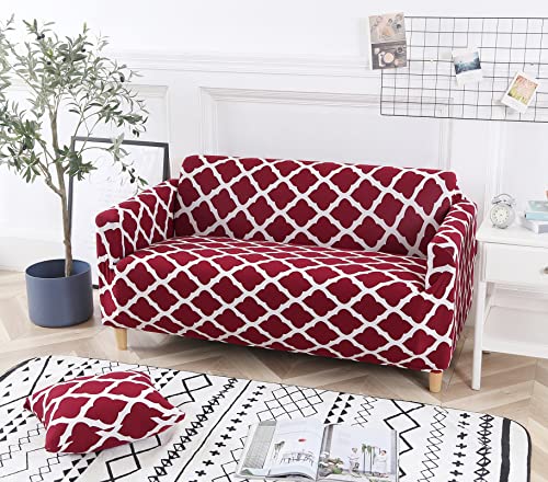 HOOBUY Printed Sofa Cover Stretch Couch Covers Patterned Sofas Seater Slipcovers for 3 Cushion Couch Set (GDH, 3 Seater/Large 2 Seater)