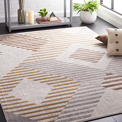 SAFAVIEH Modern Rug for Living Room, Dining Room, Bedroom - Palma Collection, Short Pile, in Beige, 91 X 152 cm