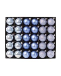 WeRChristmas Set of 50 Ice Blue Shatterproof Christmas Baubles