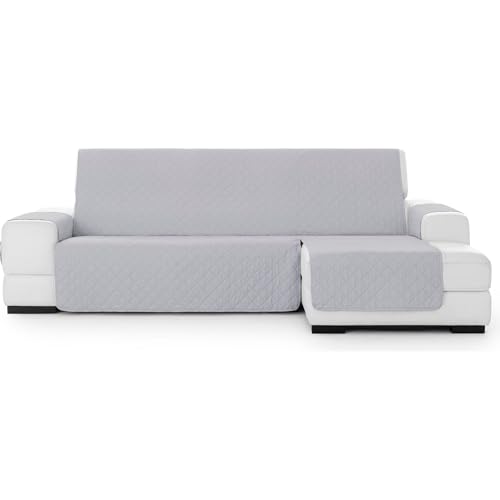 ECOMMERC3 - Chaiselong Normal Right Padded and Non-Slip Sofa Cover ??? Grey Chaiselong Sofa Cover Full Protection, Comfort and Style in Adjustable and Washable Design