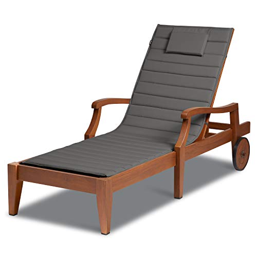 "Classic Accessories 60-535-010801-EC Storigami FadeSafe Chaise Lounge, 80"" L x 26"" W, Light Charcoal Outdoor Cushion"