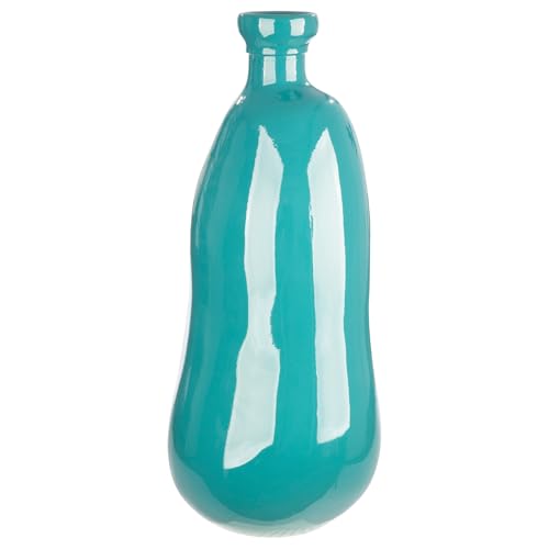 GILDE Sylt Floor Vase Made of Glass, Blue, Height 51 cm x Diameter 22 cm, European Production, Decorative Glass Vase