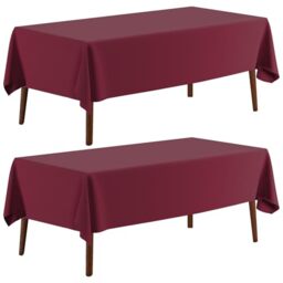 "CXPSINC 2 Pack Plastic Tablecloth 54"" x 108""Disposable Tablecloth Rectangle Plastic Table Cover for 6 to 8 Foot Tables Indoor or Outdoor Parties Birthdays Weddings Christmas Anniversary (Burgundy)"