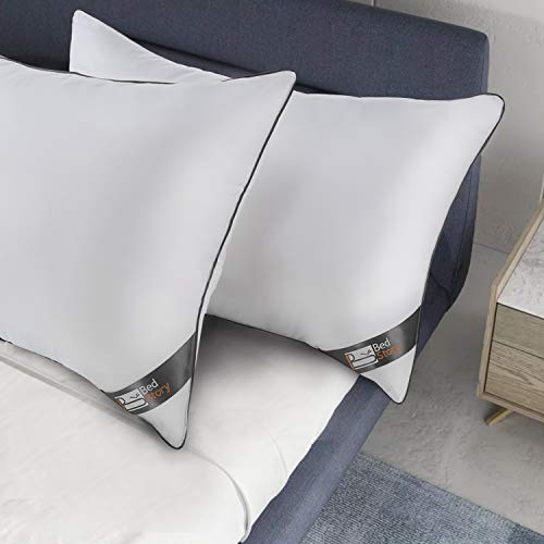BedStory Pillow 60 x 60 cm Pack of 2, Anti-Dust Mite, Anti-Sweat, Hypoallergenic, 100% Polyester Fibre Filling Pillow, Ultra Comfort Soft and Excellent Support