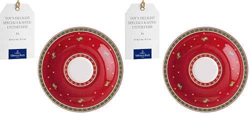 Villeroy & Boch ??? Toy's Delight Specials Coffee Saucer, Saucer for Coffee Cups, Small Porcelain Plate with Christmas Motif, Plate for Biscuits, 16.7 cm ??, Dishwasher-Safe, Microwave-Safe (Pack of 2)