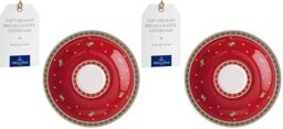 Villeroy & Boch ??? Toy's Delight Specials Coffee Saucer, Saucer for Coffee Cups, Small Porcelain Plate with Christmas Motif, Plate for Biscuits, 16.7 cm ??, Dishwasher-Safe, Microwave-Safe (Pack of 2)