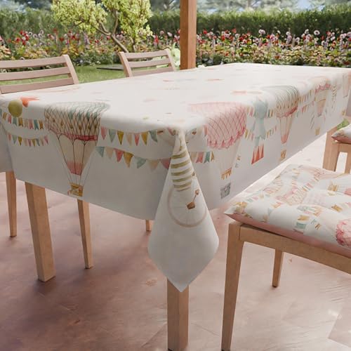PETTI Artigiani Italiani - Rectangular Tablecloth for Parties and Birthdays for Children Kitchen Table Cover Party Design 01 x 12 Seats (140 x 240 cm) 100% Made in Italy