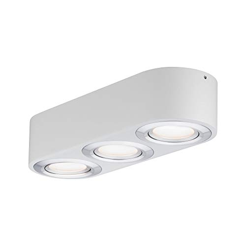 Paulmann 79710 LED Ceiling luminaire Argun swivelling incl. 3x4.8 watt dimmable Ceiling lamp Brushed Aluminium Living Room lamp Metal 3000 K