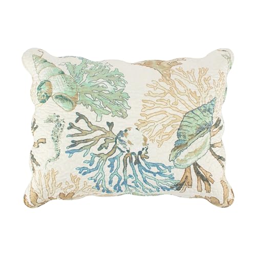 Greenland Home Barefoot Bungalow Pillow Sham, Jade, King