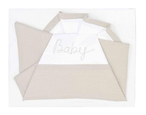 ANDY & HELEN® Cot and Pram Fitted Sheet 3 Piece Set: Top Sheet, Fitted Sheet and Pillowcase, 100% Cotton, Cream