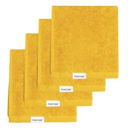 PANTONE™ – Bathroom Washcloths 30 x 30 cm, 4 Pieces in 100% Pure Cotton Terry Towels, Oeko-Tex Certified, Multi-purpose Small Bath Towel Set, Soft and Absorbent Also Suitable as Face Makeup Remover