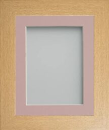 Frame Company Watson Beech Picture Photo Frame fitted with Perspex, 12x10 inch with Pink Mount for image size 7x5 inch