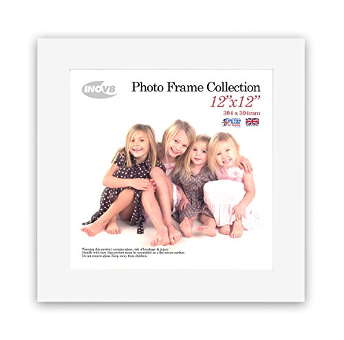 "Inov8 British Made Real Wood Picture/Photo Frame 12x12"" Inch(30x30cm) - Kayla 30mm White"