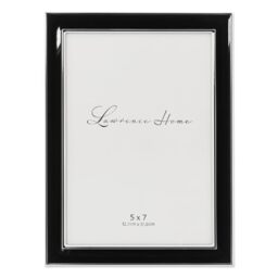 Lawrence 586057 Silver Plated 5x7 Metal with Black Enamel Picture Frame