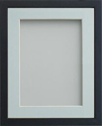 Frame Company Jellybean Range Black Wooden 30x20 inch Picture Photo Frame with Light Blue Mount for Image A2 * Choice of Colours & Sizes* Fitted with Perspex