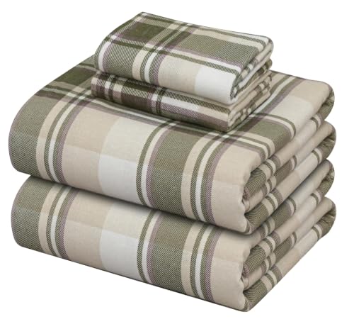 ZOYER Flannel Sheets California King Size Soft & Comfortable Deep Pockets Cotton Flannel Bedding Fits Up to 16 Inch Double Brushed Kali King Size Sheet Set