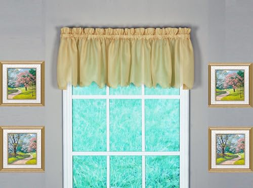 "Today's Curtain Emelia Original Voile Valance 14"", Gold, 60"" W x 14"" L"
