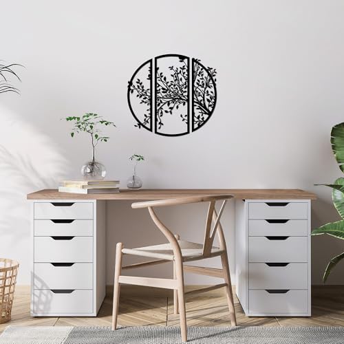 Stylish Black Decorative Metal Wall Accessory, 56 x 60 cm, 100% Metal, 1.5 mm Thickness, Perfect for Modern Home Decor & Unique Wall Art