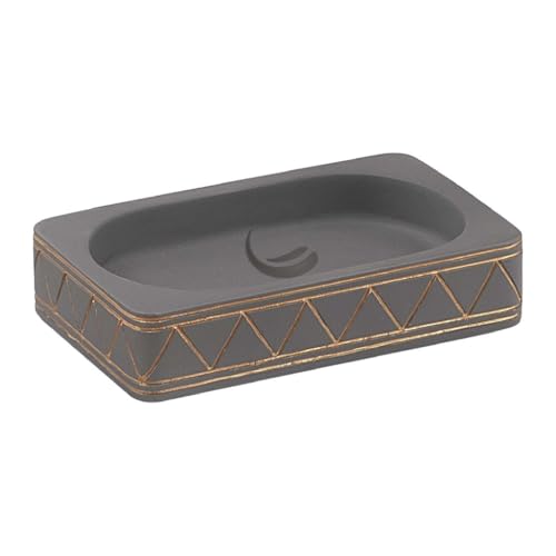 Gedy Calipso Soap Dish, Cement, Grey, 11.8 X 7.5 X 2.6