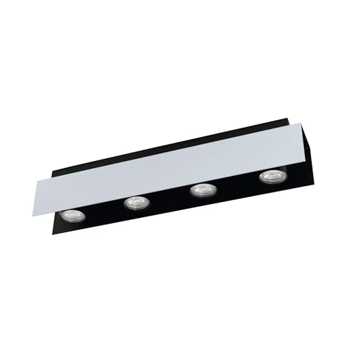 EGLO LED ceiling lamp Viserba, ceiling light, steel in white aluminium