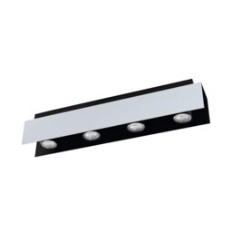 EGLO LED ceiling lamp Viserba, ceiling light, steel in white aluminium