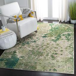 Safavieh Contemporary Rug for Living Room, Dining Room, Bedroom - Madison Collection, Short Pile, in Green and Ivory, 160 X 229 cm