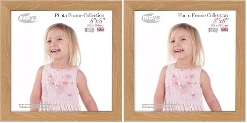 "Inov8 Framing Photo Frame, Dense wood, Lime Oak, 8""x8"" (20.32cm x 20.32cm) (Pack of 2)"