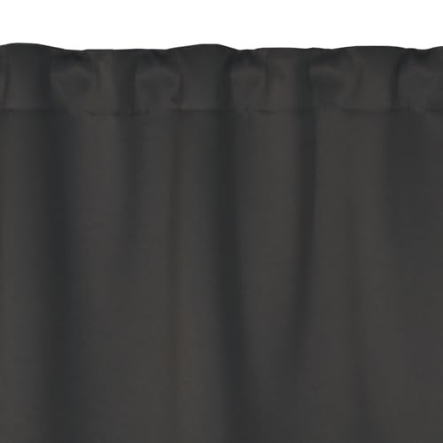 Atout Ciel M1 100% Blackout Curtain with Ruffle Tape 140 x 180 cm Ready to Hang Dark Grey