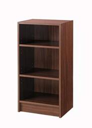 Timber Art Design UK 3 Tier Bookcase Storage Open Floor Mount Industrial Rack Display Shelving Organiser Cubes Unit For Living Room, Office, Study Room Furniture, Walnut Effect - W40 x H80 x D30cm