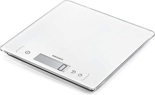 Soehnle Digital Kitchen Scale Page Comfort 400, 10 kg LCD Timer - 10 kg capacity with 1 g precision, tare function, Sensor Touch controls, extra-large platform, wall hanging, auto-off
