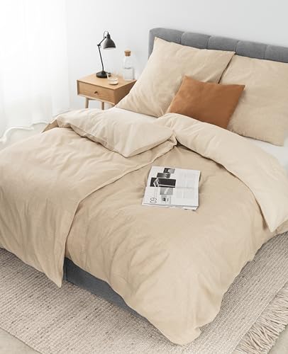 lionto dibea Renforcé Reversible Bed Linen Made of 100% Cotton, 155 x 220 cm, Pillowcase 80 x 80 cm, 4-Piece Bed Linen for All Seasons, Easy to Clean and Dimensionally Stable, Includes Oeko-Tex
