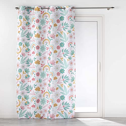Douceur d'Intérieur Indiana Printed Polyester Eyelet Curtain 140 x 260 cm