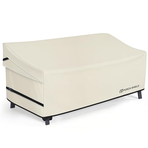 Porch Shield Waterproof Outdoor Deep Seat Sofa Cover ???Patio Furniture Couch Cover 92W x 40D x 35H inch, Beige