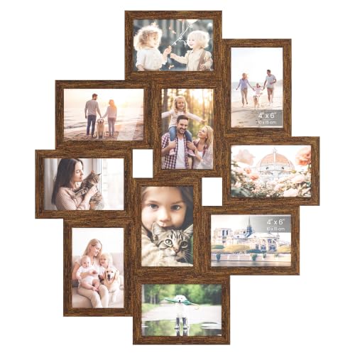SONGMICS Picture Frames Wall Hanging, Set of 10, 4 x 6 inches