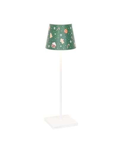 Zafferano, Poldina Pro Lamp with Cover, Wireless, Rechargeable Table Lamp with Touch Control, Also Suitable for Outdoor Use, Dimmer, 2200-3000 K, Height 38 cm, White - Christmas Sweets