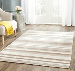 Safavieh Contemporary Indoor Flatweave Rectangle Area Rug, Dhurrie Collection, DHU631, in Natural / Camel, 91 X 152 cm for Living Room, Bedroom or Any Indoor Space