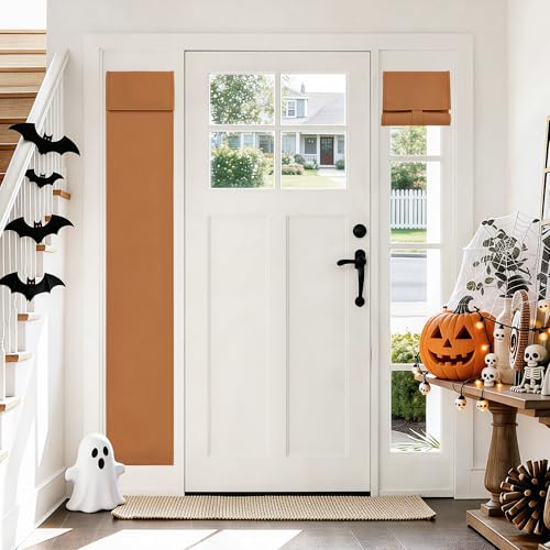 Vatge Sidelight Door Curtains for Front Door - Privacy Thermal Insulated Tie Up Shades, French Window Covering for Glass/Patio, 1 Panel, W12 x L70, Terracotta