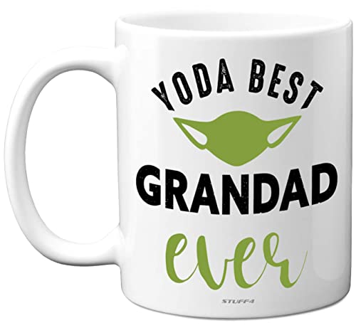 Stuff4 Yoda Best Mug, Grandad from Grandchildren - Grandad Fathers Day Mug Gifts, Birthday, Christmas Dinosaur Gifts, 11oz Ceramic Dishwasher Safe Coffe Cup