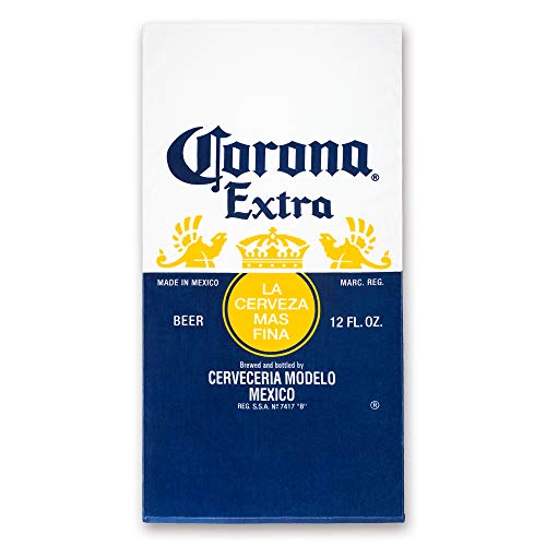 "Corona Logo Beach Towel 30 x 60 inch 100% Cotton Beer Label Pool Towel, Travel, Camping, Lake (30"" x 60"", Blue)"